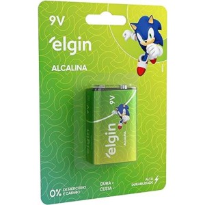 9V - Bateria Alcalina Elgin C/1 Unidade 9v