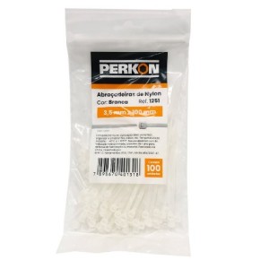 Abracadeira Nylon Perkon Branca 3,5X100 Cof.