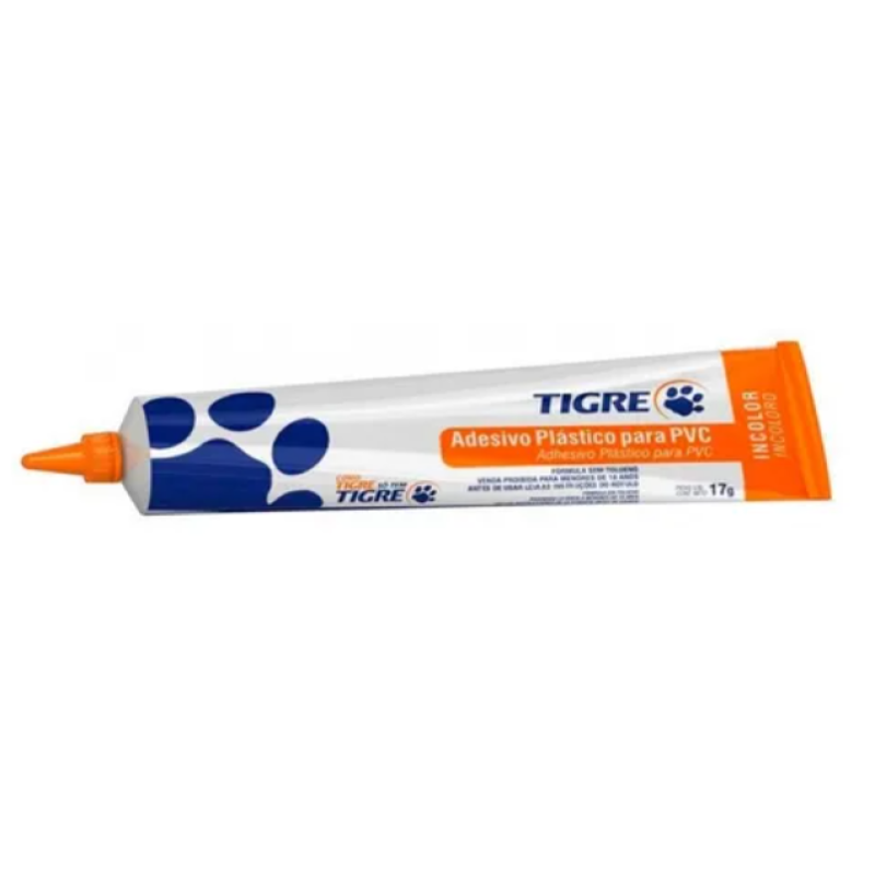 Adesivo pvc tigre incolor bisnaga 17g