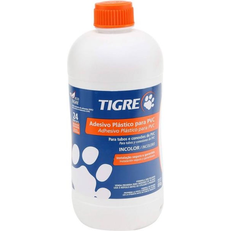 Adesivo pvc tigre incolor frasco 850g