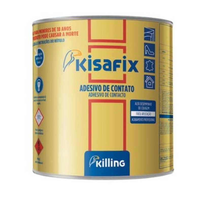 Adesivo solvente a base borracha 750g premium kisafix