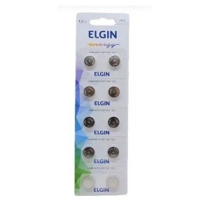 Bateria alcalina elgin lr44 cartela com 10 unidades