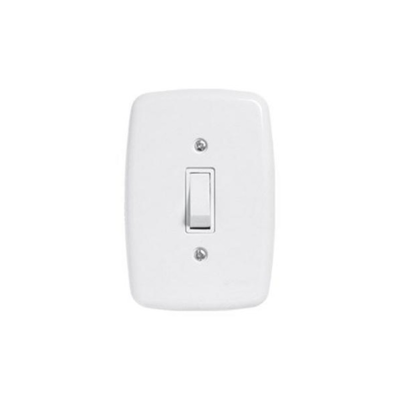 Conj. Interruptor 1 tecla simples branco ideale pluzie -3200