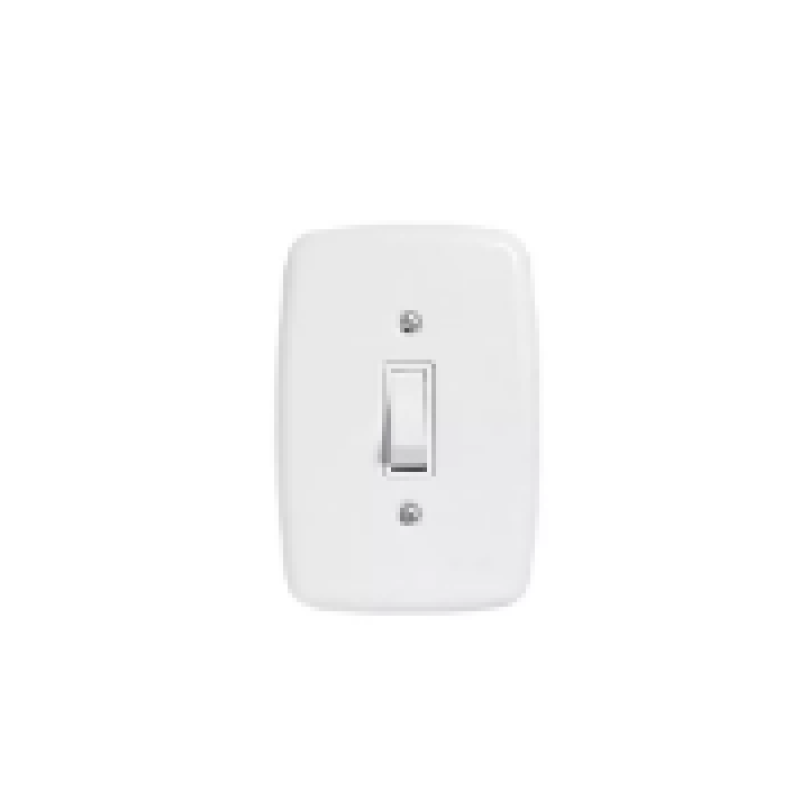 Conj. Interruptor 1 tecla simples branco ideale pluzie -3200