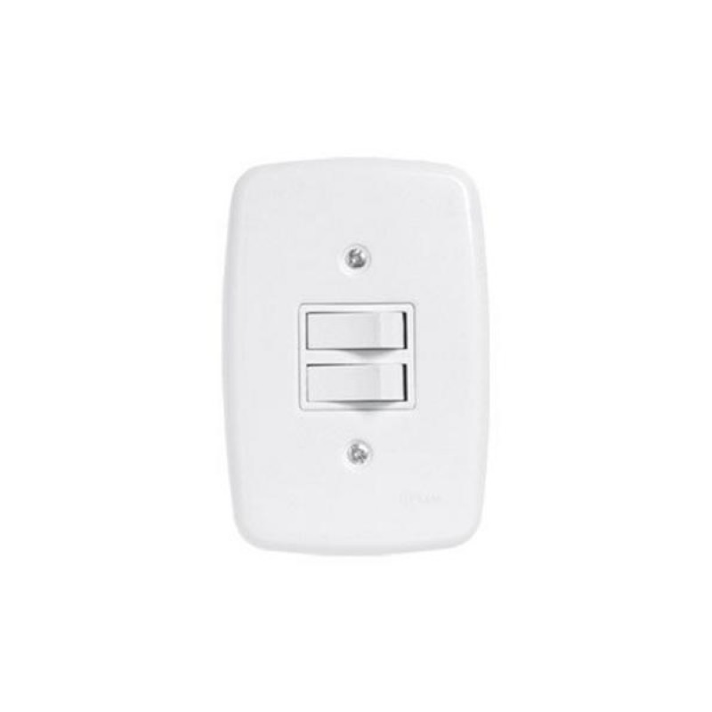 Conj. Interruptor 2 teclas simples branco ideale pluzie -3202