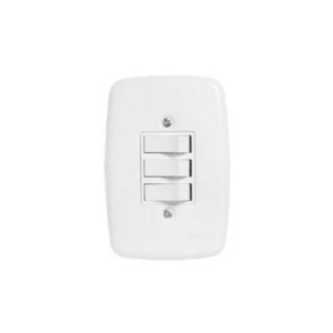 Conj. Interruptor 3 teclas simples branco ideale pluzie - 3205