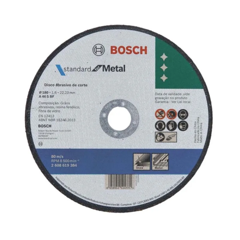 Disco de corte bosch std 180mm x 1,6 x 22,23mm