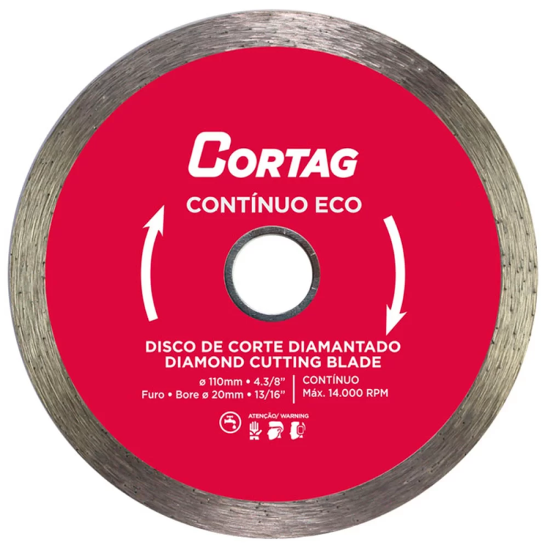 Disco de corte Cortag diamantado continuo eco 110 mm