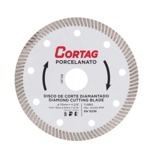 Disco de corte Cortag diamantado turbo porcelanato 110 mm