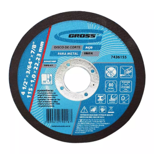 Disco de corte gross inox e metal, 115 x 1,0 x 22 mm- 0187 - 7436155