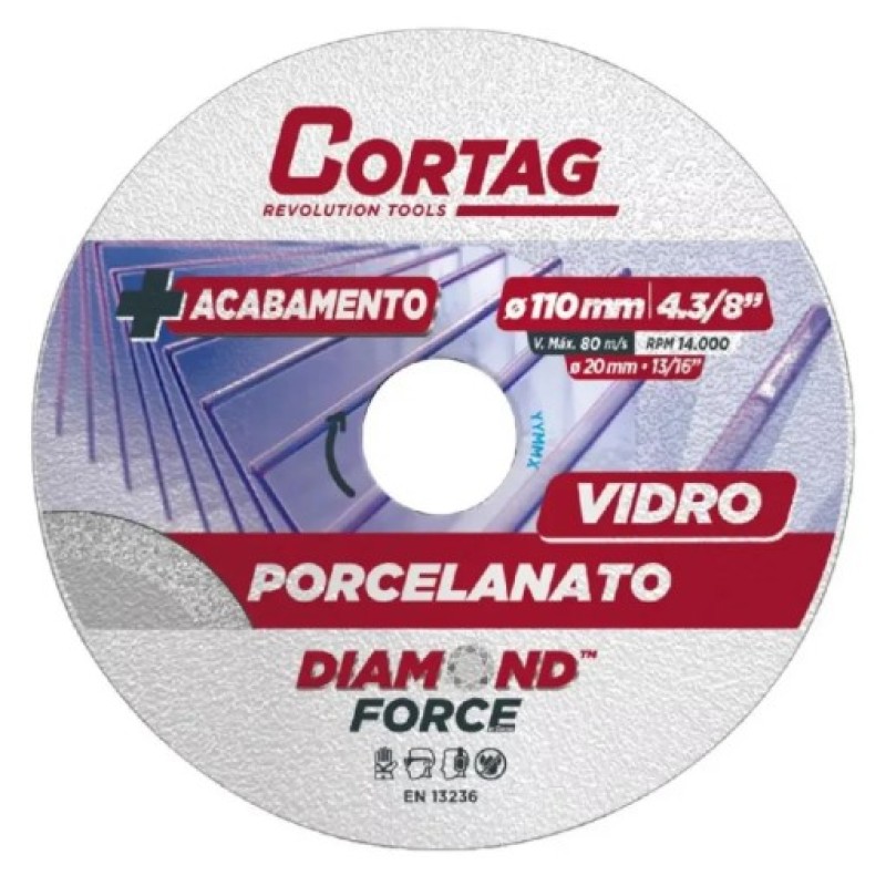 Disco Diamantado Cortag  Porcelanato/Vidro 110mm