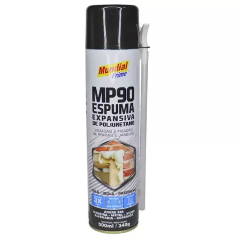 Espuma expansiva de poliuretano 500ml 340gr mundial prime