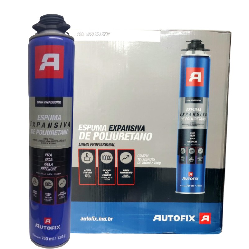 Espuma expansiva de poliuretano 750ml/720g - autofix C/12