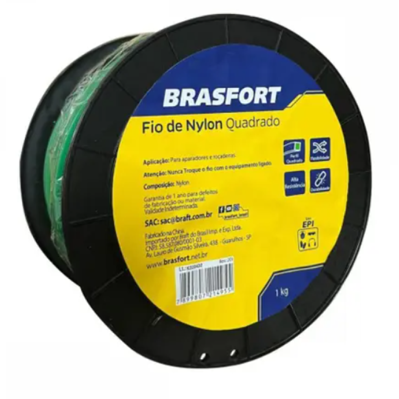 Fio Nylon Brasfort Quadrado 1,8MM 1KG