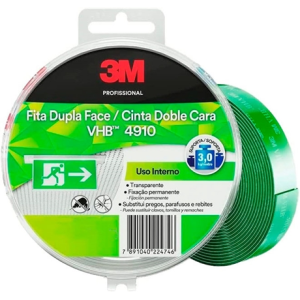 Fita dupla face VHB rolo estojo 3M 12mmX5m 4910 HB004522973