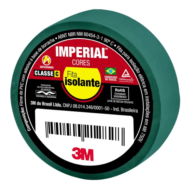 Fita isolante IMPERIAL 3M slim verde 18mmx20m HB004298079 PACOTEC/10