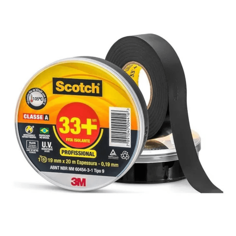 Fita isolante preta 19 x 5m  scotch 33+