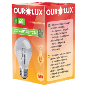 Lampada halogena ourolux clara H60 42w 220v COF