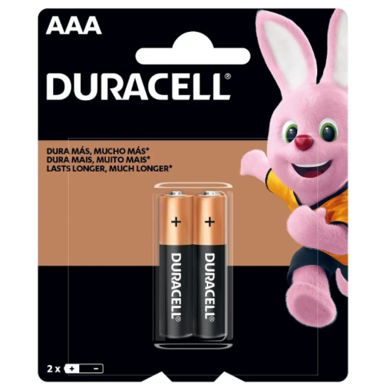 Pilha aaa alcalina duracell blister c/2