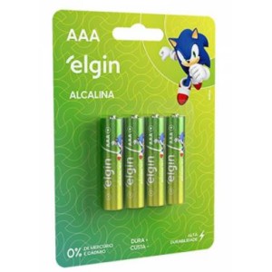 Pilha AAA alcalina elgin (blister c/4)