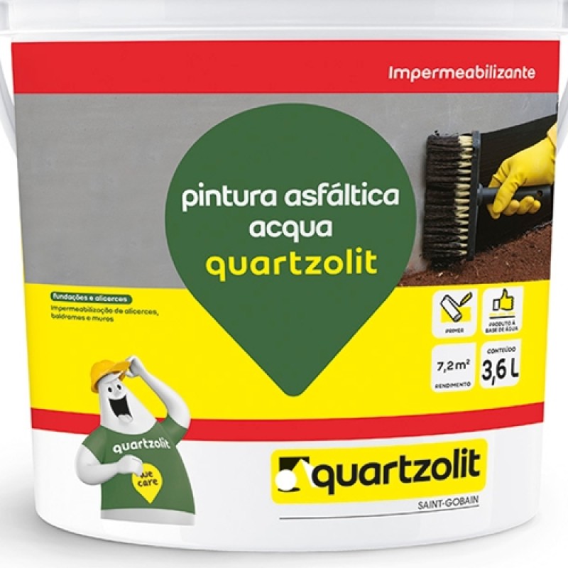 Pintura asfaltica acqua - gl 3,6l quartzolit