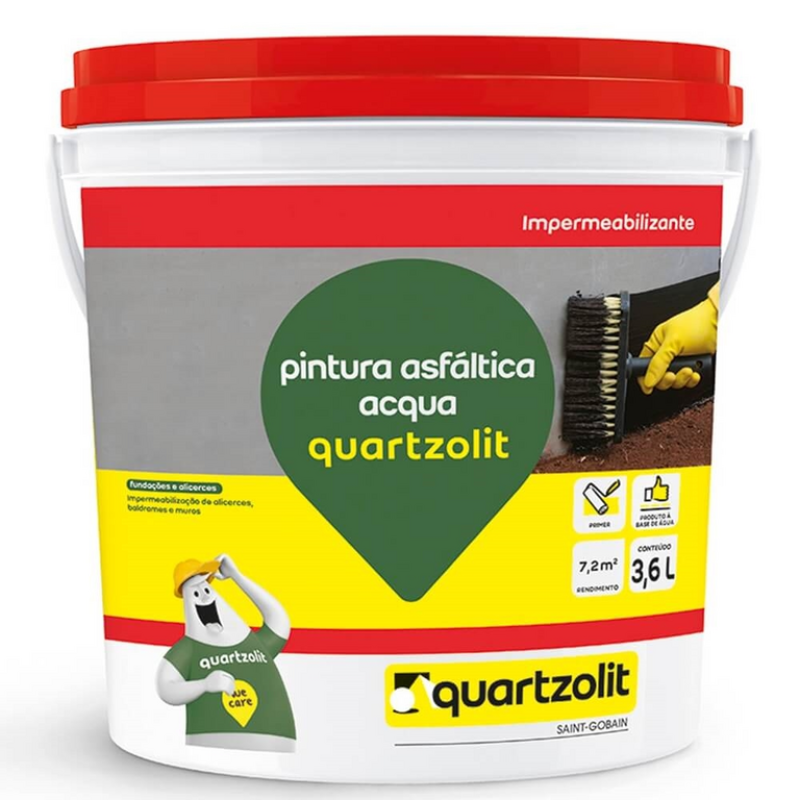 Pintura asfaltica acqua - gl 3,6l quartzolit