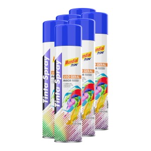 Tinta pray 400ml mundial prime ug azul bandeira fardo c/ 06un