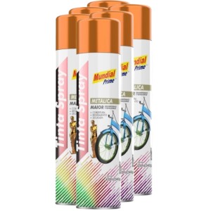 Tinta spray 400ml mundial prime metalica cobre fardo c/ 06un