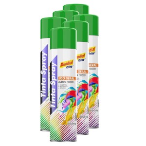 Tinta spray 400ml mundial prime ug verde bandeira fardo c/ 06un