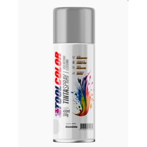 TINTA SPRAY 400ML TOOLCOLOR METALICA ALUMINIO