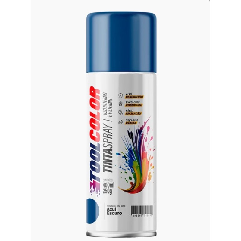 TINTA SPRAY 400ML TOOLCOLOR UG AZUL ESCURO