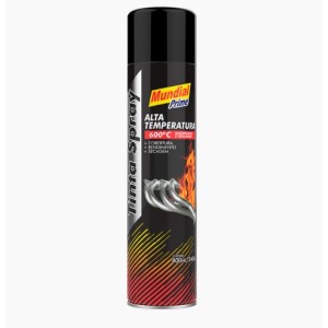 Tinta spray  alta temp. Preto fosco 400ml mundial prime