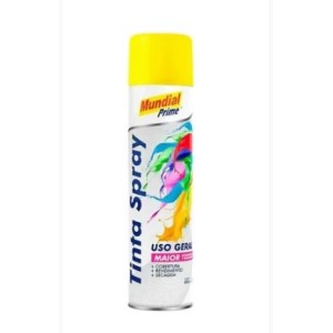 Tinta spray amarelo 400ml mundial ug prime