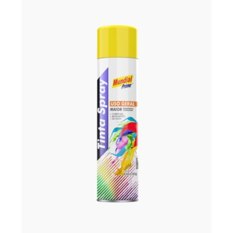 Tinta spray amarelo bandeira 400ml mundial ug prime