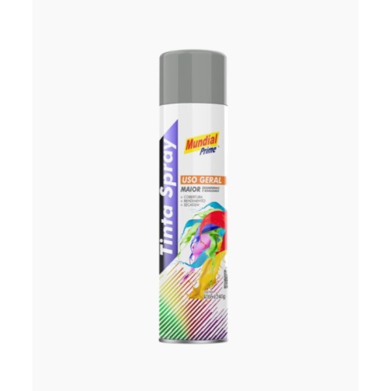 Tinta spray cinza médio 400ml mundial ug prime