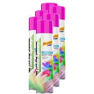 Tinta spray luminoso pink 400ml mundial prime FARDO C/