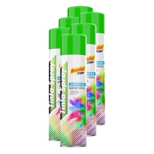 Tinta spray luminoso verde 400ml mundial prime FARDO C/6