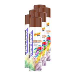 Tinta spray marrom 400ml mundial ug prime FARDO C/6
