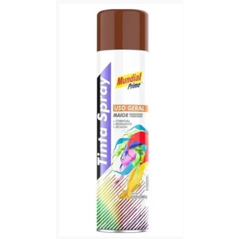 Tinta spray marrom 400ml mundial ug prime