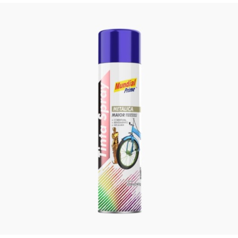 Tinta spray metálico azul 400ml mundial prime