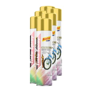Tinta spray metálico ouro 400ml mundial prime FARDO C/6