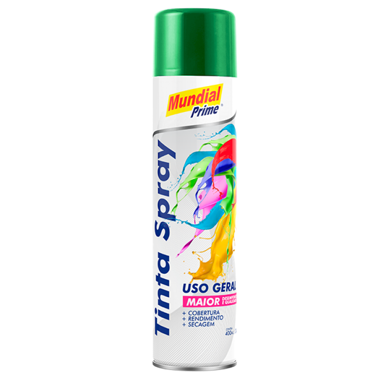 Tinta spray verde bandeira 400ml mundial ug prime