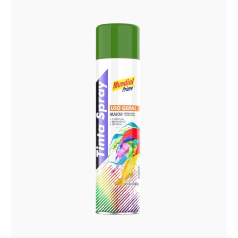 Tinta spray verde escuro 350ml mundial prime toolcolor