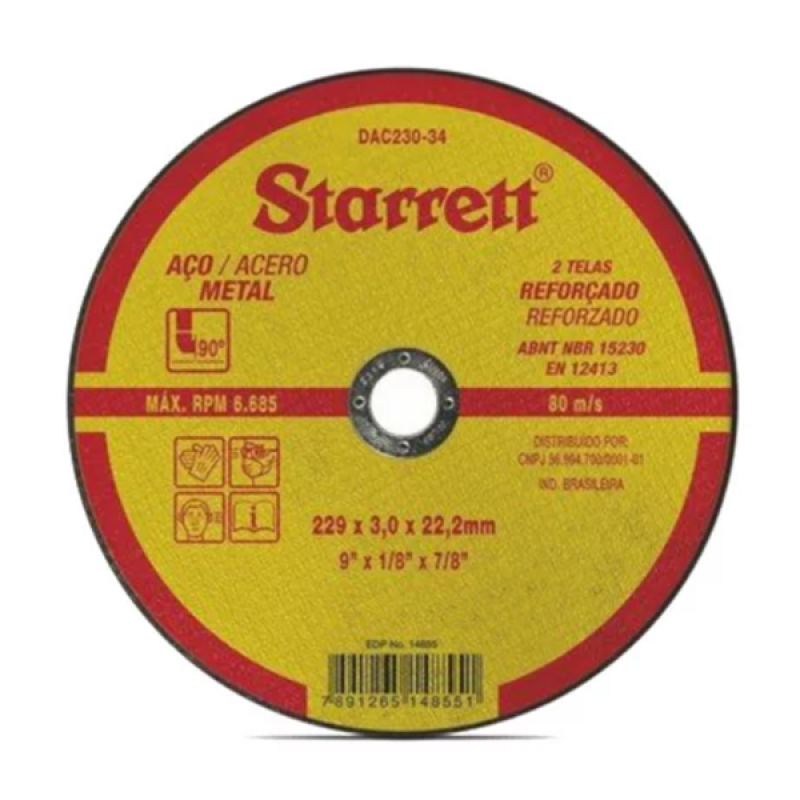 Disco de corte starrett 9'' (1/8